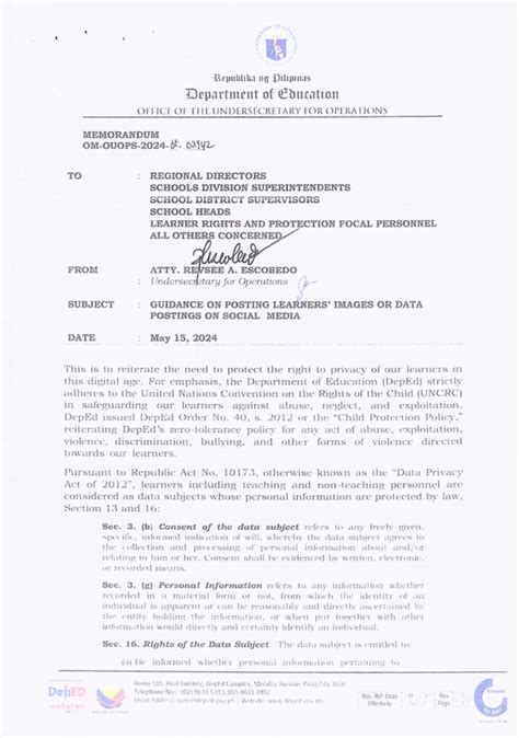 REITERATION OF DEPED MEMORANDUM NO. 14 S. 2021 ON .